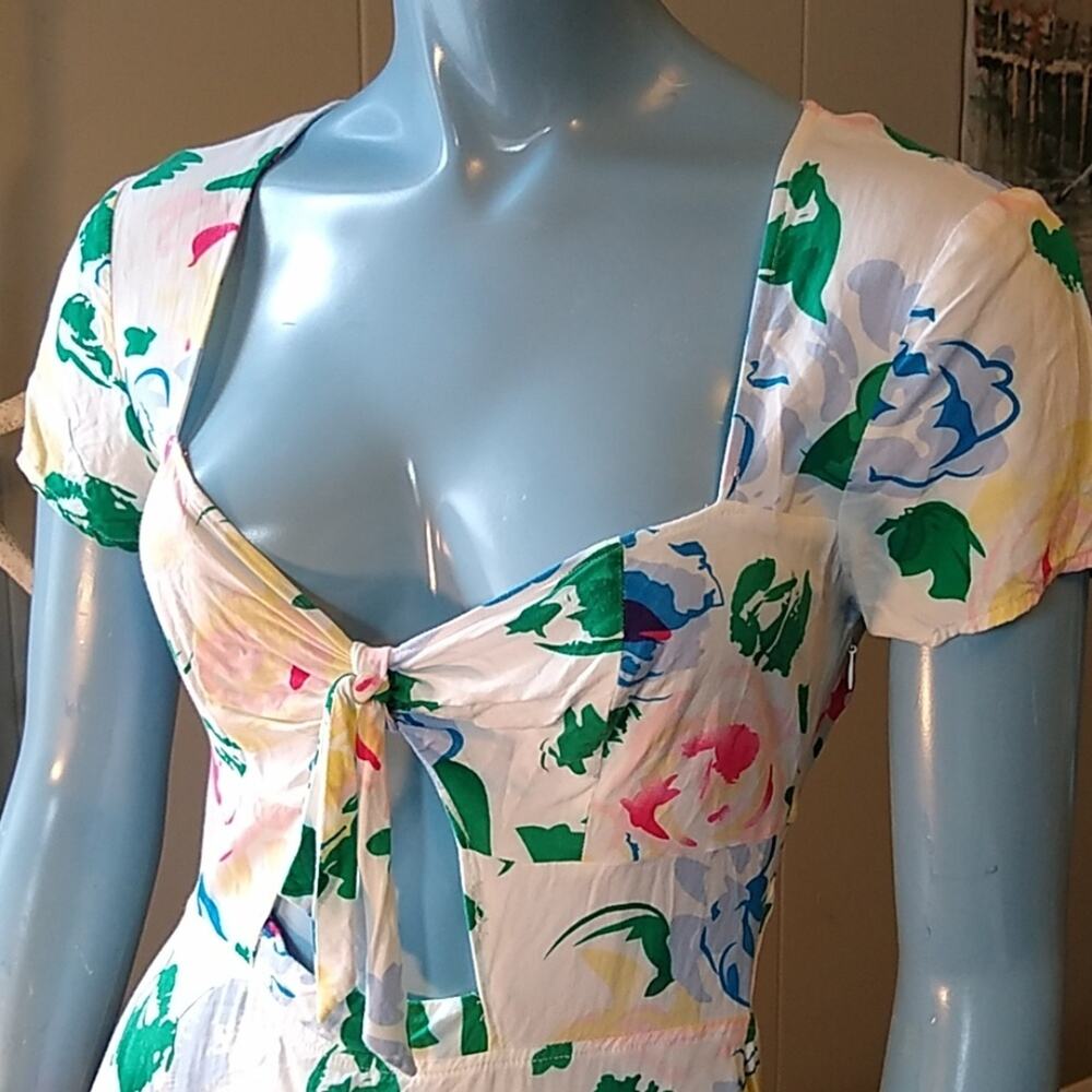 Reformation Nutmeg Floral Cut Out Fit + Flare Mini HTF Rare - Picture 5 of 7